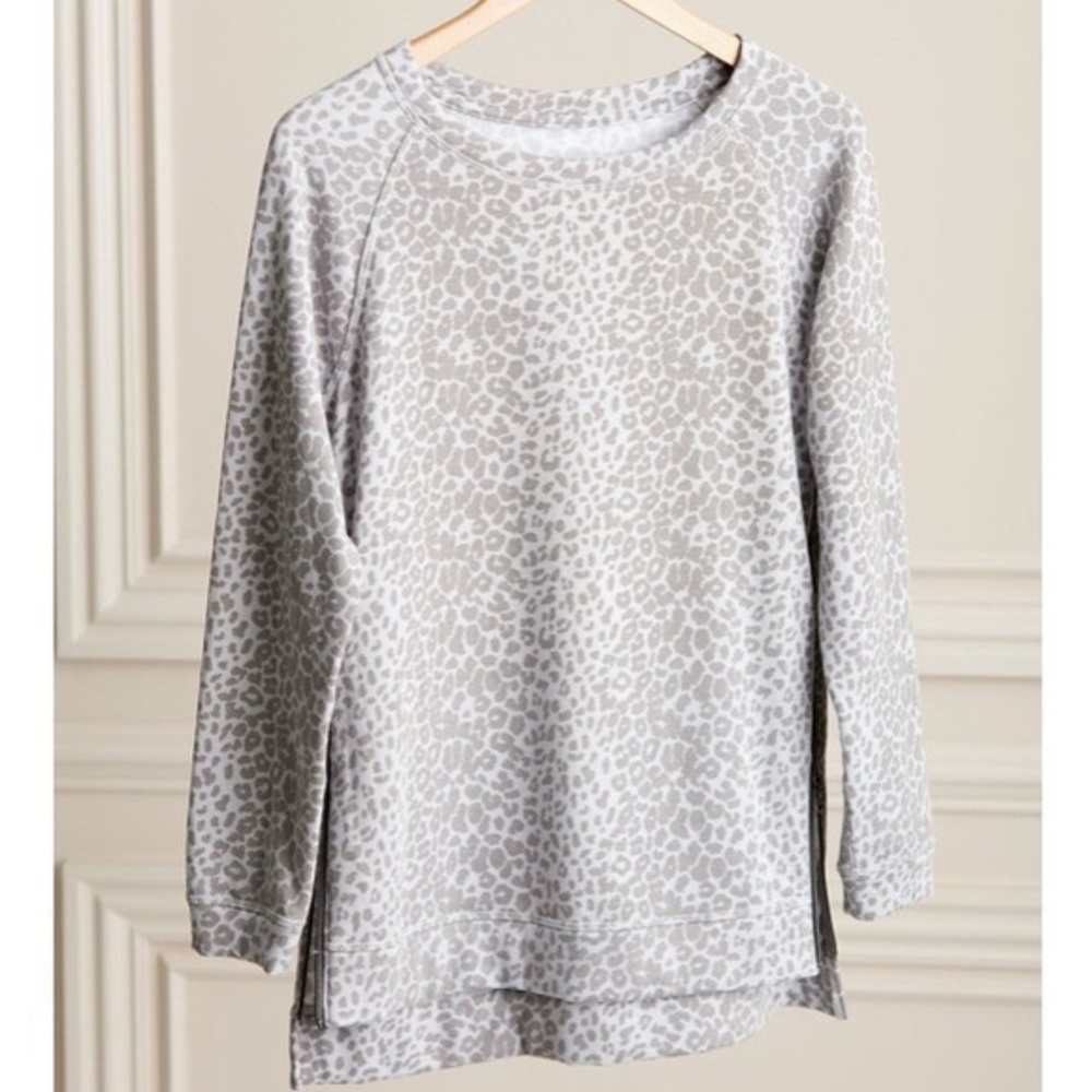 Stella & Dot Leopard Side Zip Sweatshirt